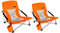 Nice C Strandstuhl Klappbar Leicht, Strandstühle, Strandstuhl, Campingstuhl, Strandstühle für Erwachsene Ultraleichter Campingstuhl mit Getränkehalter & Tragetasche (2 Packung von Orange)