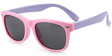 FOURCHEN Occhiali da sole polarizzati per bambini TPEE flessibile in gomma per le ragazze da 3 a 10 anni (rose pink)