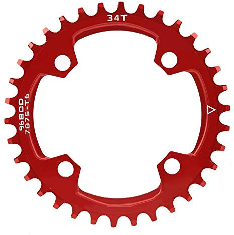 Alomejor Plato Ancho Estrecho 96BCD 32/34/36T Plato único Bicicleta de montaña Bicicleta de una Sola Velocidad Anillo de Cadena(34T)
