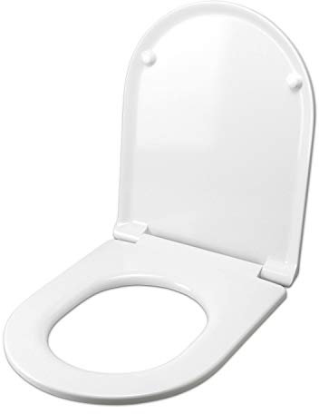 Idrotop Toilettensitz aus Kunststoff, Weiß, Modern, Oval, Automatisch, WC-Sitz für CIELO ENJOY, Made in Italy, Thermoplast, Edelstahlscharniere, Normaler Verschluss oder Soft-Close