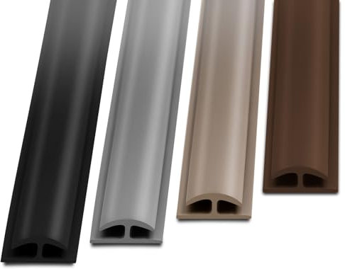 Doppeleinfassleiste Jersey | Übergangsprofil | Abdeckleiste für Parkett, Laminat, PVC, Kork | Selbstklebende Rückseite | 3 Farben (Grau)