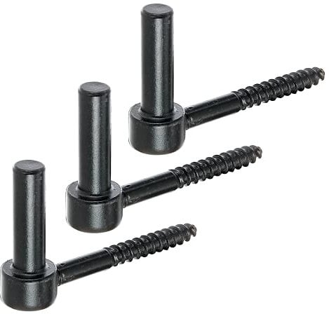 Alberts 306434 Kloben zum Einschrauben | J-Haken, mit angeschnittenem Gewinde | schwarzer Tauchlack | Dornmaß Ø14 mm | Länge 105 mm | 3er Set