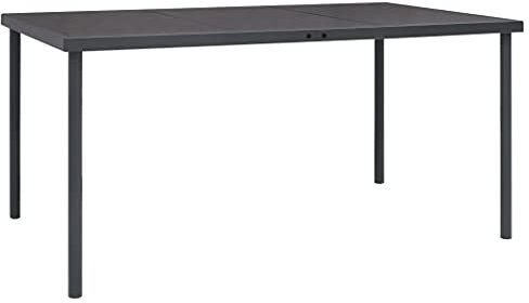vidaXL Mesa de Comedor de Jardín Patio Terraza Balcón Muebles Mobiliario Soporte Exterior Cocina Duradera Estable Acero Gris Antracita 150x90x74 cm