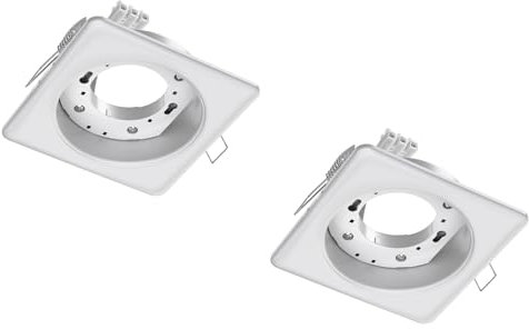 ledscom.de 2 Stück Deckeneinbauleuchte ZOBE II, weiß matt, eckig, 10,7 x 10,7cm, 1x GX53 max. 25W