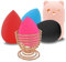 Makeup Sponge Holder Set,Makeup Blending Sponge Storage Drying Rack and Cute Silicon Sponge Carrying Travel Case with 4 Pieces Makeup Sponge Egg for Liquid and Powder