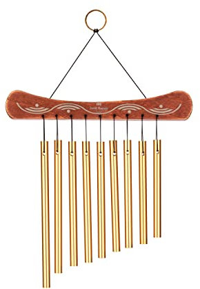 Sonic Energy Hand Chime – Metallisches Klangspiel mit 9 Stäben an Holz-Aufhängung – Soundeffekt Instrument für Therapie und Percussion (HC9B)