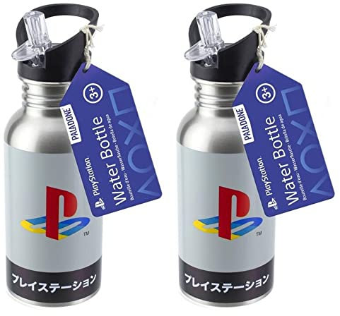 Toptoys2u Bargain Bundles PlayStation Heritage Stainless Steel Water Bottle 500ml - Pack of 2