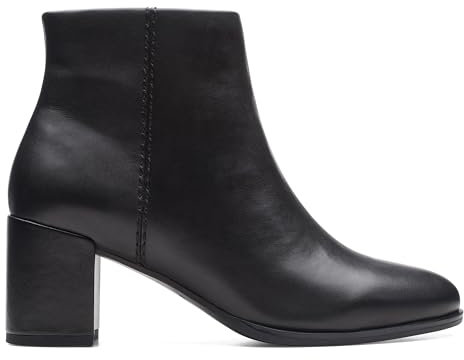 Clarks Femme Freva55 Zip Bottine Chukka, Cuir Noir, 39.5 EU