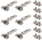 6 x siwitec Blum CLIP top BLUMOTION 110° Scharnier zum Anschrauben mit Feder, Softclose, vernickelt, Eckanschlag, inkl. Exzenter-Kreuzmontageplatten