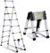 Daromigo Teleskopleiter Klappleiter 2.0m+2.3m, 6+7 Stufen Ausziehbare Leiter, Mehrzweckleiter Rutschfester Aluleiter Stehleiter Aluminiumleiter, Teleskop Klappleiter bis 150 kg Belastbarkeit