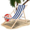 Tubiaz Liegestuhl 120kg Belastbar Strandstuhl Holz,Gartenliege Klappbar wetterfest,Verstellbar Liegestuhl Garten Sonnenliege Holz Relaxliege Garten für Camping Balkon Pool,Blaue und weiße