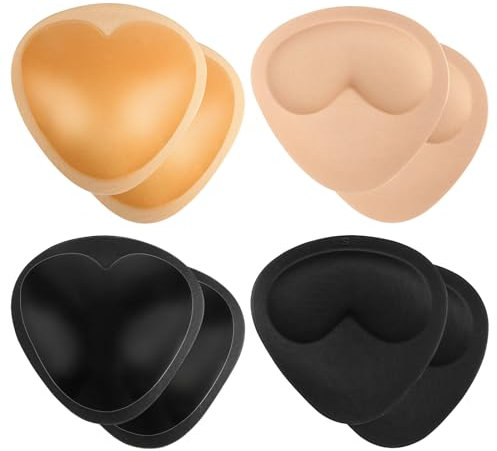 GHVACZS 4 Paar Push Up Pads, Selbstklebende BH Einlagen, Abnehmbar BH Einlagen Push Up, Geeignet für Badeanzüge und Bikinis