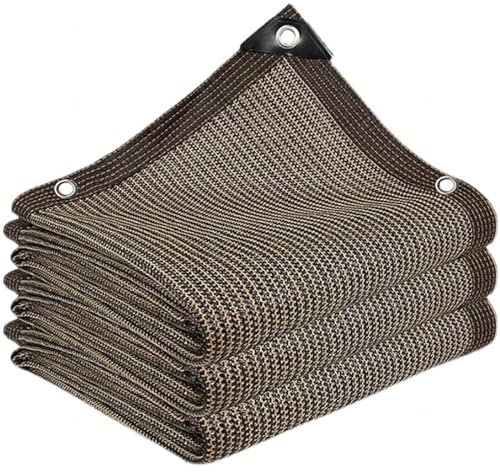 Sonnensegel Mit ösen Garten Schattierungsnetz Schattiernetz Schattennetz 95% Sonnenschutzgewebe Schattierwirkung Uv-Schutznetz für Pergola Gewächshaus Outdoor(Braun,3x4m/9.8x13.1ft)