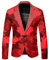 SRZYMJ Rot Sakko Herren Slim Fit Anzugjacke EIN Knopf Sakko für Business Cord-Blazer Für Herren Imprägnierspray Jacke Halloween Kostüm Set L