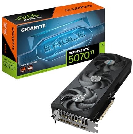 Gigabyte GeForce RTX 5070 Ti EAGLE OC SFF 16G Graphics Card - 16GB GDDR7, 256bit, PCI-E 5.0, 2542 MHz Core Clock, 3 x DP 2.1a, 1 x HDMI 2.1b, NVIDIA DLSS 4, GV-N507TEAGLE OC-16GD
