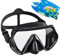 Taucherbrille Erwachsene, Tauchmaske 180° Weitwinkel Anti-Nebel, Verstellbares Silikonband Schnorchelmaske mit HD Gehärtetes Glas und Antibeschlagspray für Tauchen Schnorcheln und Schwimmen (Black)