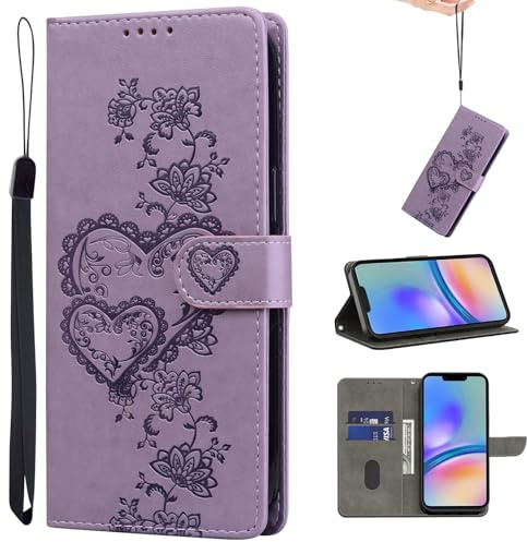 YiChZhe Hülle Kompatibel mit Samsung Galaxy A17 4G/5G/A26,PU Leder Handyhülle Kartenfach Standfunktion Flip Case Cover Klapphülle Schutzhülle für Samsung A26/A17-Lila