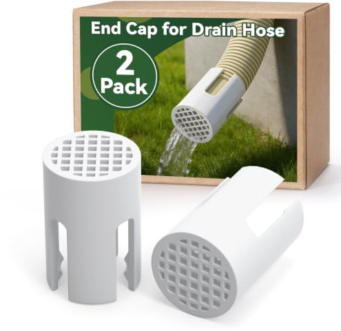 Flehomo Universal End Cap for Air Conditioner Mini Split Drain Hose, Easy Installation Mesh Screen Cap, Mini Split Drain Hose Mesh Guard Prenvent Leave & Debris, 2 Pack
