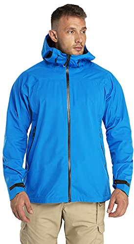 33,000ft Herren Regenjacke 3L Wasserdichte Wanderjacke Outdoorjacken | Wasserdicht 10000mm H₂O, Winddichte Softshelljacke, Atmungsaktive Zweilagiger Stoff Funktionsjacke, Trekking, Wandern