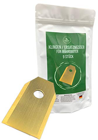 9x Hochwertige Mähroboter Klingen Ersatzmesser mit Schrauben - Universal passt u.a. für Gardena, Husqvarna, AL-KO u.v.m. | aus BRD | Blitzversand | Deutsche Marke