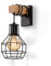 ENCOFT Wandleuchten Innen Vintage Retro Wandlampe Industrial Käfig Lampe aus Eisen und Holz E27 für Treppenhaus Hotel Schlafzimmer Wohnzimmer (1 Pack)
