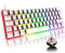 Mini 60% Gaming-Tastatur Kabelgebundene mechanische Keyboard, Kompakte Tragbare 62 Tasten, UK-Layout, 19 RGB-Chroma-Backlit, Abnehmbarer USB-Typ C, für PC, Laptop, Mac, PS4,Xbox (Weißer/Rotschalter)