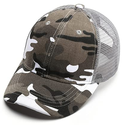 Kids Camo Baseball Cap Mesh Sun Hat Cotton Snapback Trucker Cap UV Protection Visor Headwear Quick Dry Breathable Outdoor Sports Hat Cap Cycling Football Travel Beach Tennis Boys 5-12 Years Old