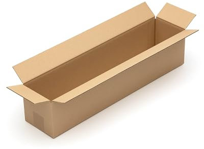 KK Verpackungen Versandkartons 600 x 130 x 130 mm Braun 1-wellig (Außenmaß 606 x 136 x 140 mm) | 25 Stück, Faltkartons Kartons für Versand als DHL Paket Hermes Paketklasse M DPD GLS Paketklasse L