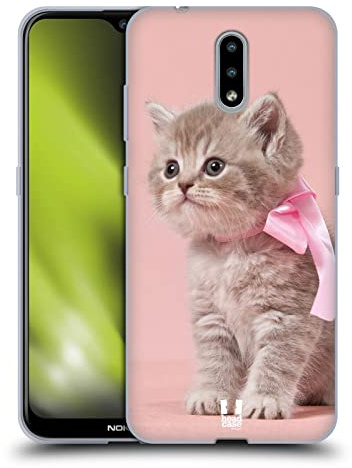 Head Case Designs Kätzchen Mit Rosa Fliege Katzen Soft Gel Handyhülle Hülle kompatibel mit Nokia 2.3