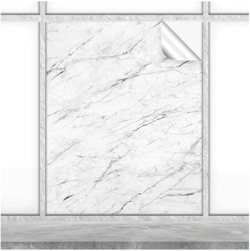 FoLIESEN - Fliesenaufkleber 20x25 cm | Deko-Aufkleber für Küche & Bad | Fliesen-Folie zum Aufkleben | Carrara, .:10 Stück