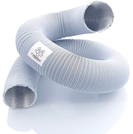 TYGERIX® Flexibles Aluminiumrohr, 60 mm Durchmesser | Ausziehbar bis 2,5 Meter | Hitzebeständig bis 250°C | Weiße Farbe | Dicker und widerstandsfähiger | Zertifiziert
