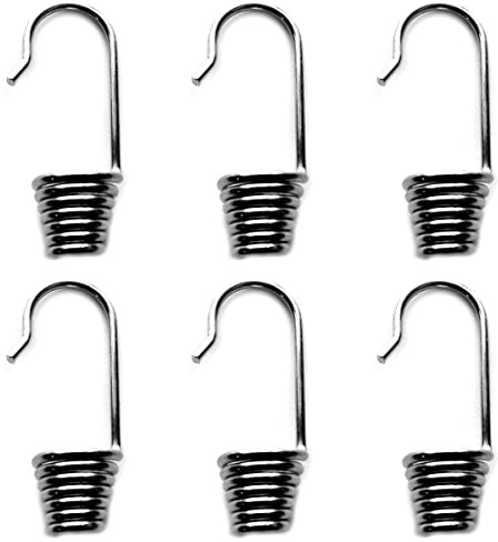 Steel Bungee Shock Cord Hook Spiral Wire Hooks End for 6 mm Elastic Rope Strapping Tape (6 mm, 50 pieces)