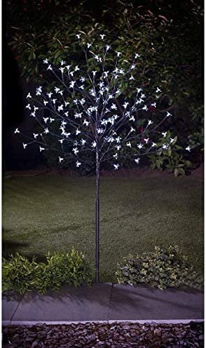 Yorkshire Homeware 4FT 128 LED Solar Powered Blossom Tree Bright Lights White Garden Outdoor Light