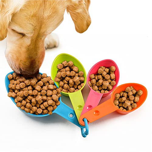 Vila Pet Food Measuring Scoop Cups, One Set to Feed Them All - Ideal for Multi-Pet Homes, Perfect Portion for Your Pets, Easy to Fill and Measure, 4pcs