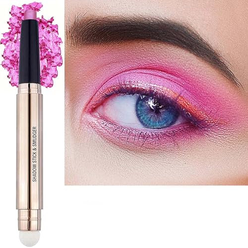 Twlbxmg Cremefarbener Lidschatten mit sanftem Glanz und rosa Farbe, hypoallergen, wasserfest, langanhaltend, Highlighter, mehrdimensionaler Look, rosa Glanz, Nr. 13, 1 Stück