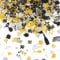 3000 Pieces Birthday Confetti Number 90 Glitter Cake Confetti Table Decoration Black Gold and Silver Party Decorations Supplies for Birthday, Anniversary (90th Style)