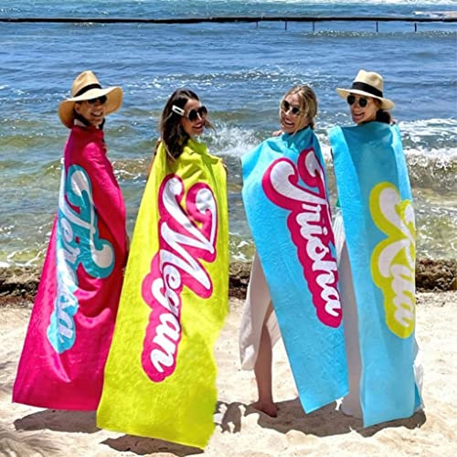 Strandtuch für Hochzeit, Strand, Junggesellinnenabschied, Flitterwochen, Strandtücher für Braut, Braut, Hochzeit, Verlobung, Just Married (70 x 140 cm)