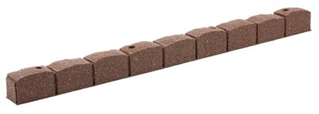 Nicoman Roman Castle Stone Garden Border 4-ft Rubber Landscape Edging Section 120cm, Earth, Pack of 4