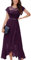 BeryLove Robes habillées pour femmes, pour invitées de mariage, longue robe de bal avec fente élégante en dentelle, violet, Taille 3XL