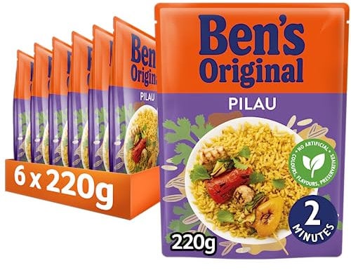 BEN'S ORIGINAL Pilau Microwave Rice, Bulk Multipack 6 x 220g pouches