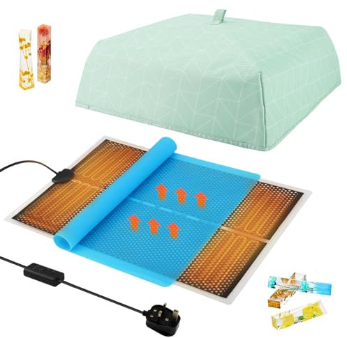 Resin Heating Mat, Resin Molds Heating Pad, Resin Curing Machine, Epoxy Resin Dryer with Time Adjustment Function for Epoxy Molds, Resin Supplies, Silicone Molds