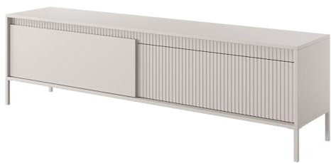 Selsey Falsetto - TV-Lowboard Beige mit geriffelter Front, 187 cm