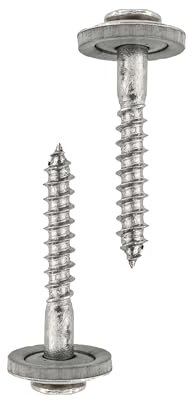 HELPMATE Viti Spengler, 4,5 x 25 mm, 50 pezzi, DIN 7995, in acciaio inox A2, T20, DIN 7995, testa cilindrica, con disco e guarnizione EPDM, argento, 4,5 x 25 mm
