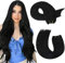 Moresoo Weft Hair Extensions Real Human Hair Jet Black for Women 20 Inch Full Head Invisible Double Weft Real Remy Sew in Hair Extensions Black 100g/Pack #1