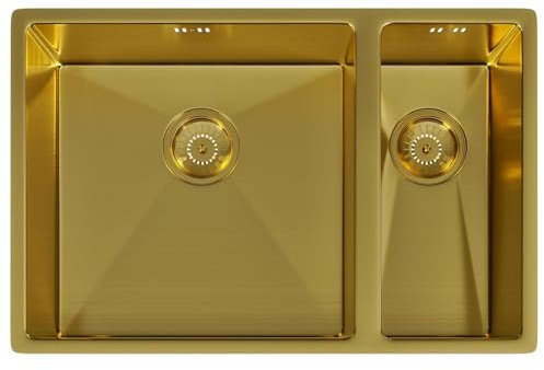 Liquida EL670BG 1.5 Bowl PVD Undermount Brushed Gold Kitchen Sink