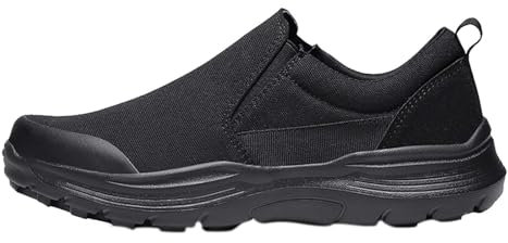 AZMAHT Chaussures à Pieds Larges Mocassins Chaussures À Enfiler Légères pour Hommes Chaussure de Marche Homme sans Lacets Baskets de randonnée en Plein air,Noir,47/285mm