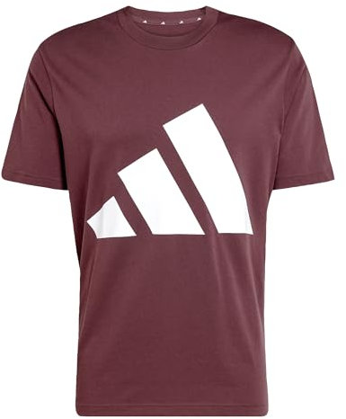 adidas Herren Essentials Big Logo Single Jersey Tee, Aurora Ruby/White, XXL