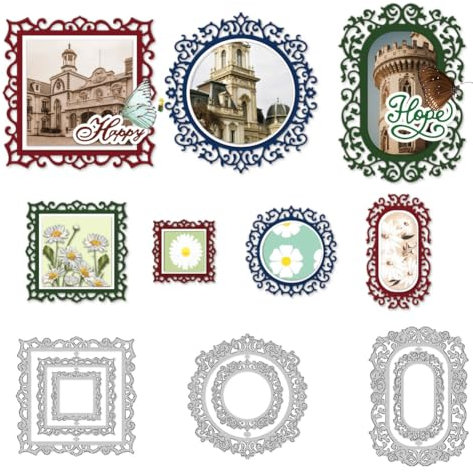DELORIGIN 7 Stile Stanzschablonen Neuheiten 2025 Vintage Karten Stanzformen Grußkarten Herstellung Stanzschablonen Scrapbooking Prägevorlage Für Heimwerker Basteln Geburtstagsgeschenk Dekoration