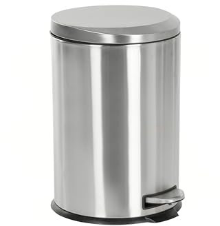 LEKE GO Papelera de cocina, cubo de basura mate plateada de acero inoxidable de 20 litros (20 L)