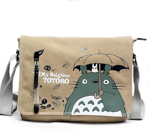 Anime-Kuriertasche für Damen, Umhängetasche, Segeltuch, Schultertasche, Herren-Rucksack, Geldbörse, Brusttasche, Bauchtasche, Khaki